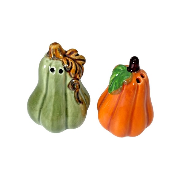 The Unbranded Brand Other - Vintage Ceramic Pumpkin and Gourd Salt & Pepper Shakers Fall Harvest Decor